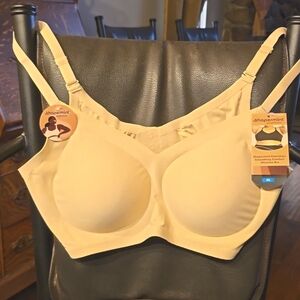 Shapermint Essentials Smoothing Comfort Wireless Bra, Size XL, Biege